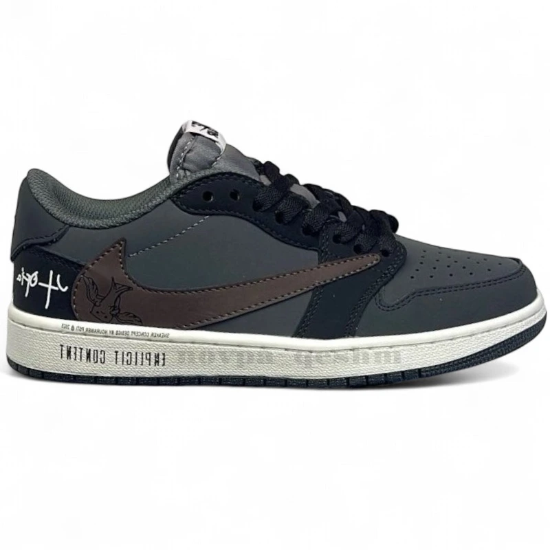 کتونی نایک ایر جردن تراویس اسکات Nike Air Jordan Travis Scott طوسی قهوه ای