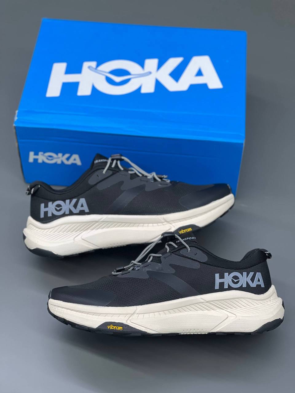 کفش کتونی هوکا ترنسپورت زیره ویبرام با رویه گورتکس ضدآب | HOKA Transport GORE-TEX مشکی