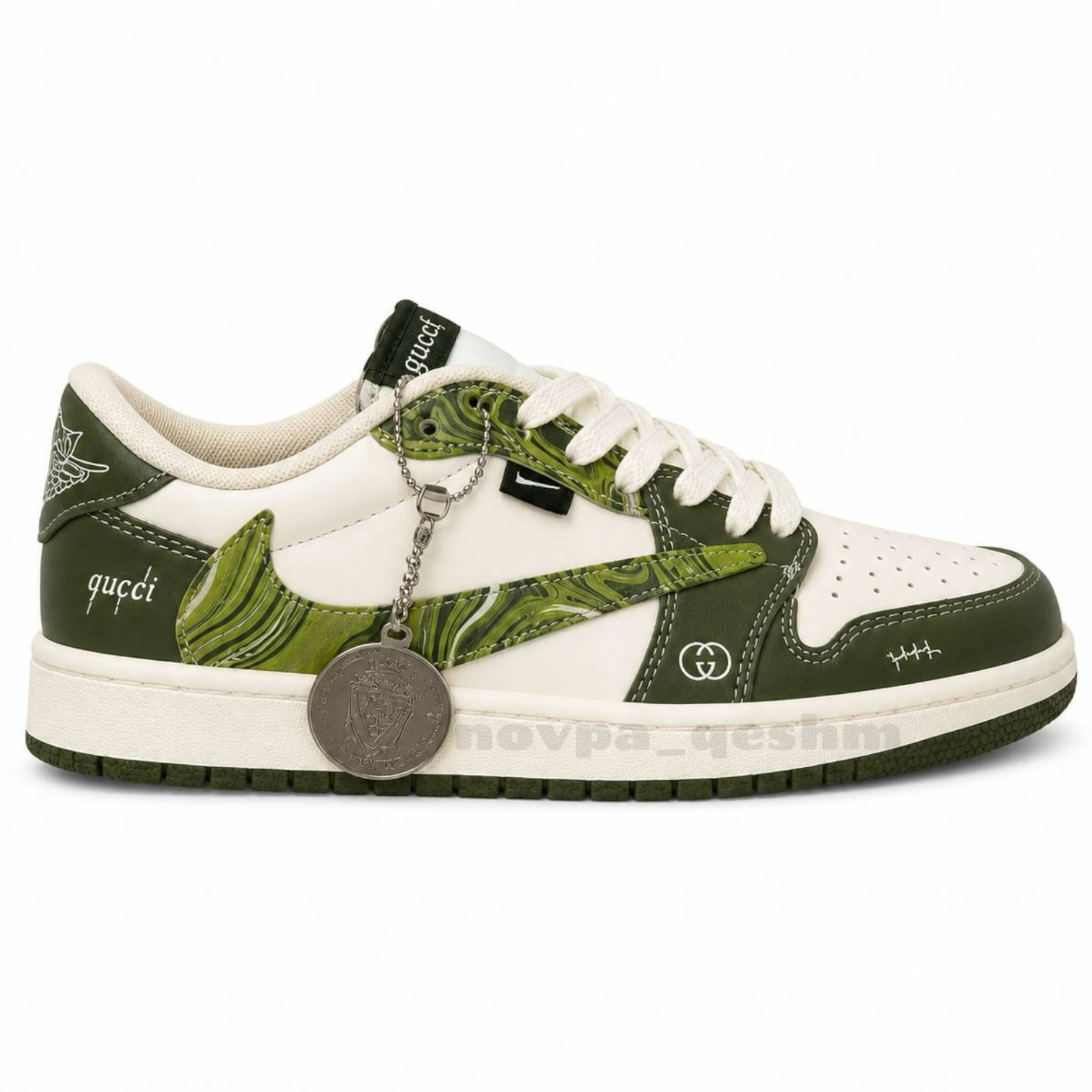 نایک ایر جردن 1 لو تراویس اسکات گوچی NIKE AIR JORDAN 1 LOW TRAVIS SCOTT X GUCCI سبز سفید