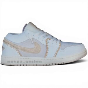 کفش کتونی کنفی نایکی جردن 1 کوزی گیرل Nike Air Jordan 1 Low SE Hemp Cozy Girl کرم بژ