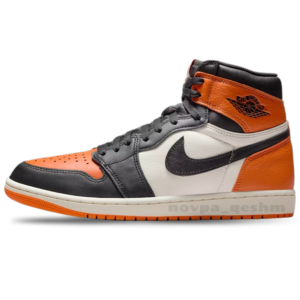 کفش کتونی نایک ایر جردن 1 ساقدار نارنجی مشکی شکسته NIKE AIR JORDAN 1 SHATTERED BACKBOARD