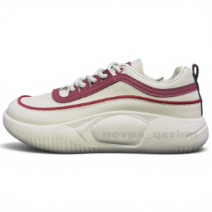 کتونی اسپرت لژدار طبی زنانه womens platform sneakers beige red 2233 کرم قرمز