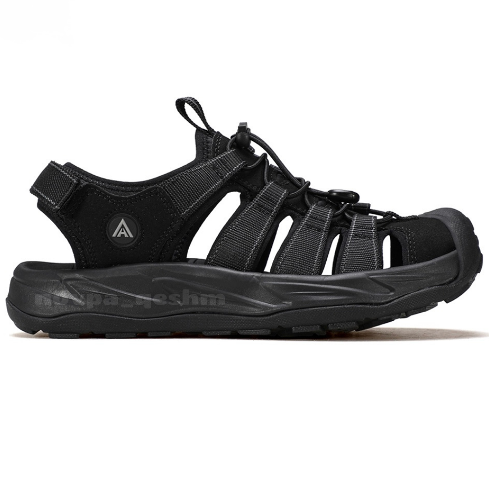 کفش صندل لژدار طبی پیاده روی مردانه هامتو Humtto Men's Sandal تمام مشکی