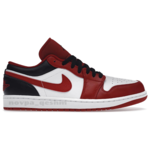 کفش کتونی زنانه و مردانه نایک ایر جردن 1 مشکی قرمز (Nike air jordan 1 Low Reverse BLACK TOE (Bulls