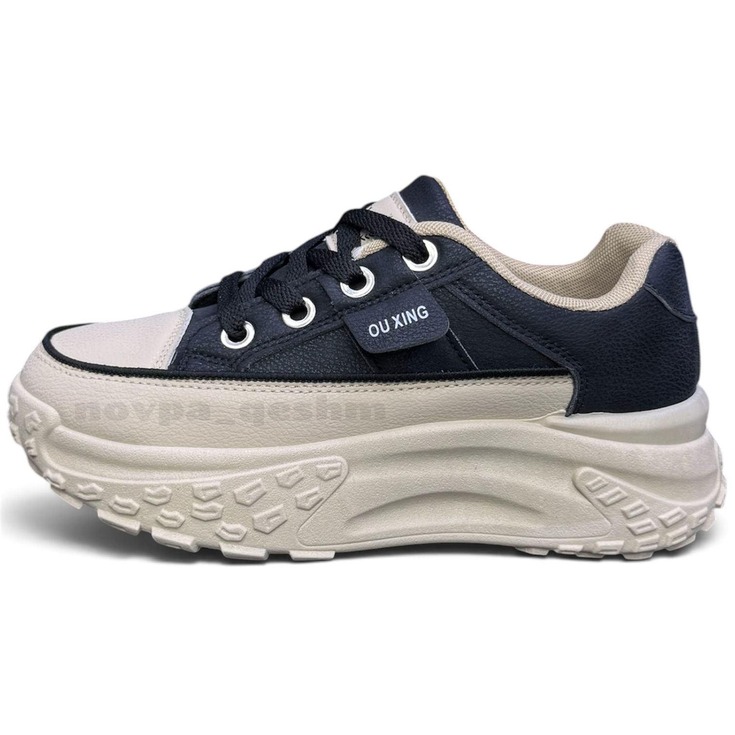 کفش کتونی فانتزی زنانه طبی لژدار Platform sneakers High Heel مشکی
