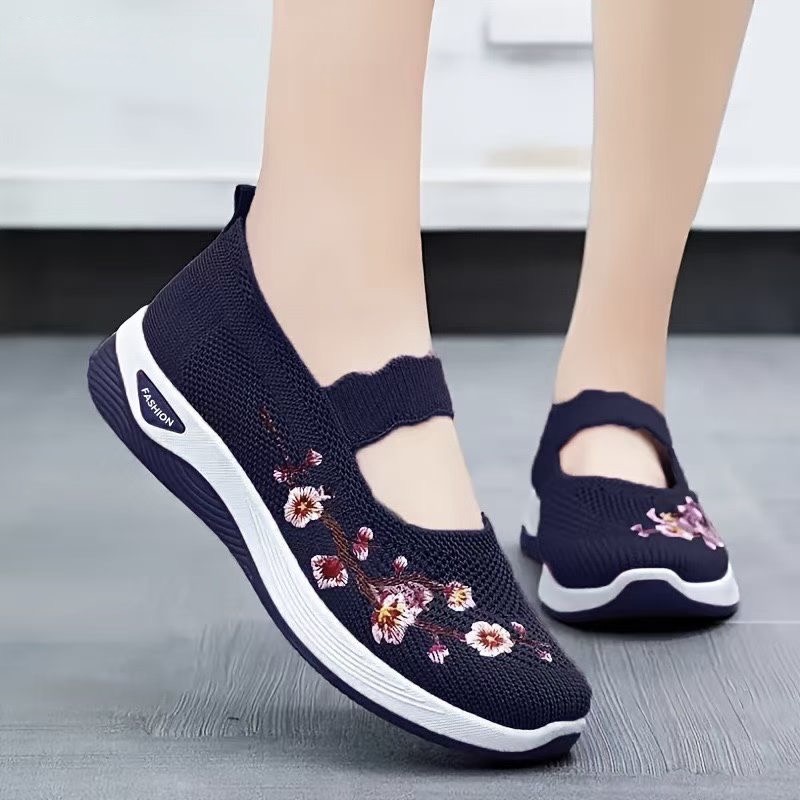 کفش صندل تابستانه گلدار زنانه Women's Summer Sandal سرمه ای