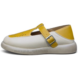 کفش لوفر تابستانه تسمه‌دار زنانه Women's Summer Loafer خردلی