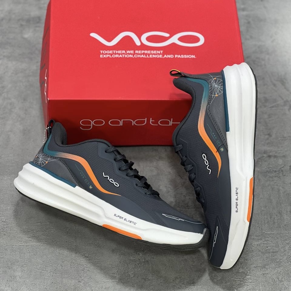 کفش کتونی رانینگ اورجینال ویکو مردانه Vico Running Super Elastic طوسی