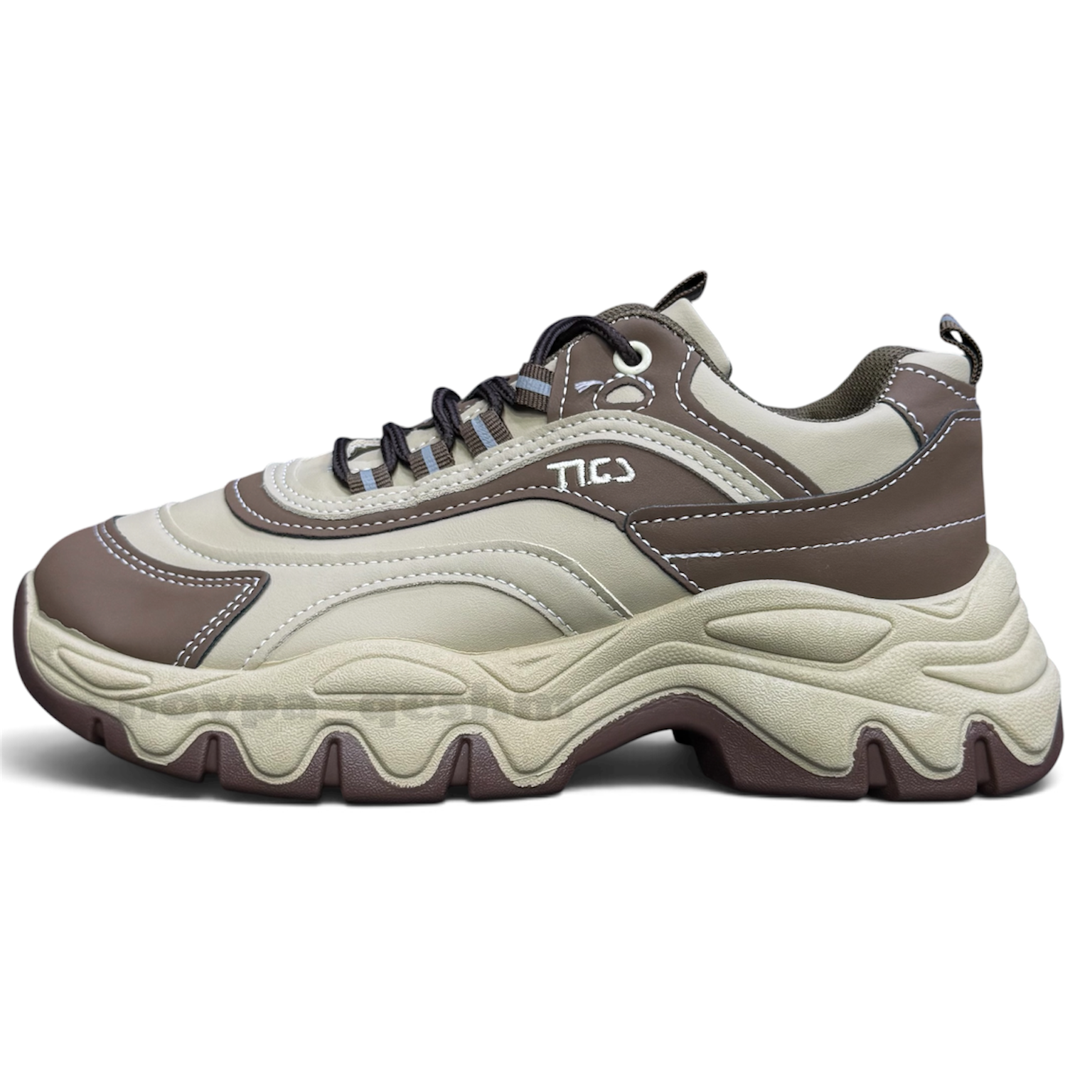 کفش کتونی فانتزی زنانه لژدار مدل پاندا Women's Platform sneakers قهوه ای