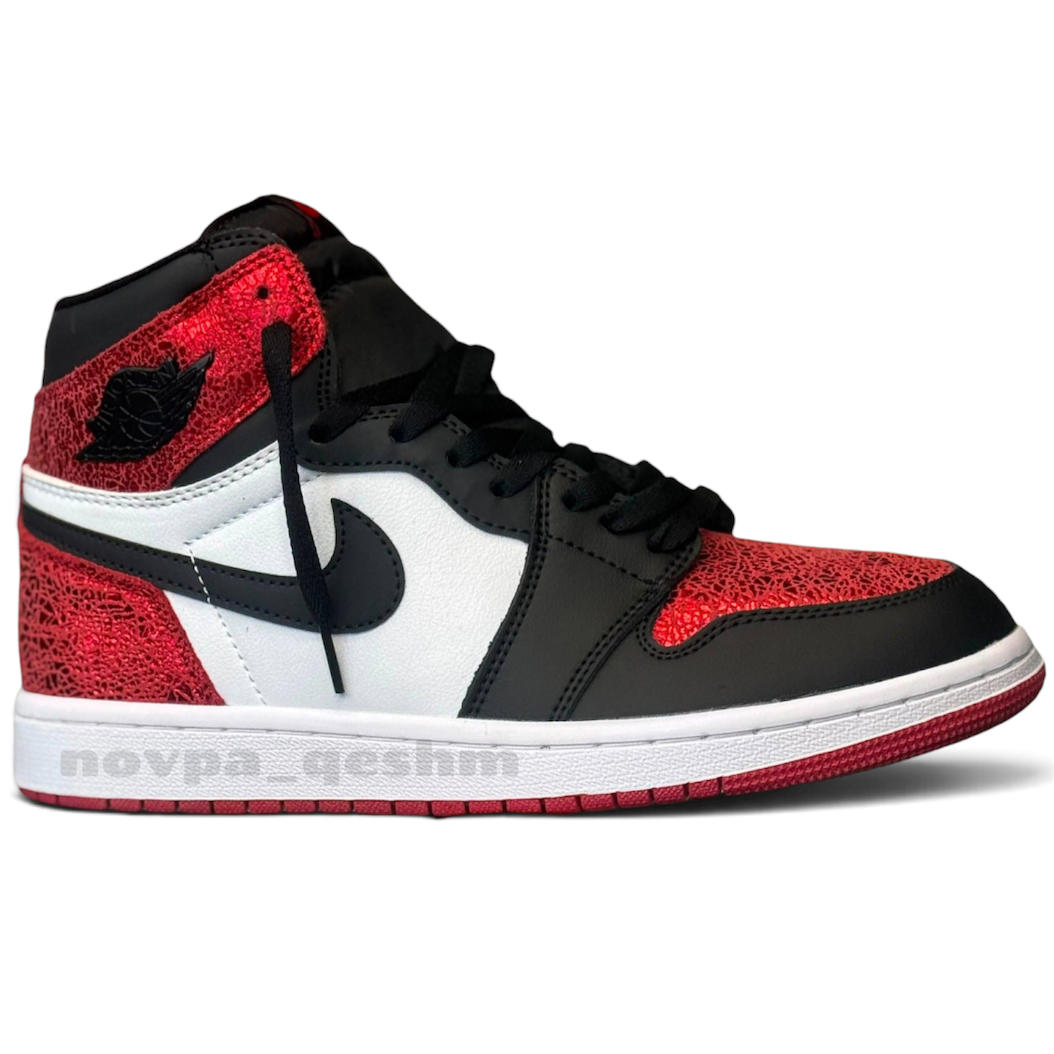 کفش کتونی مردانه ساقدار نایک ایر جردن 1 یاقوتی Nike air jordan 1 Retro Red Black White Ruby