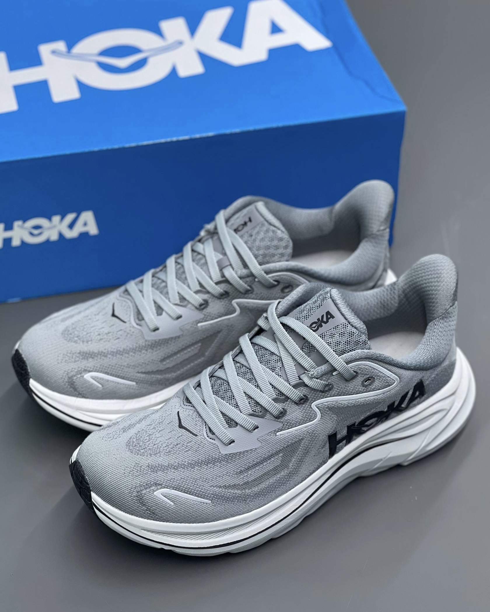 کفش کتونی مردانه هوکا کلیفتون 10 Hoka Clifton 10 Running Shoes طوسی