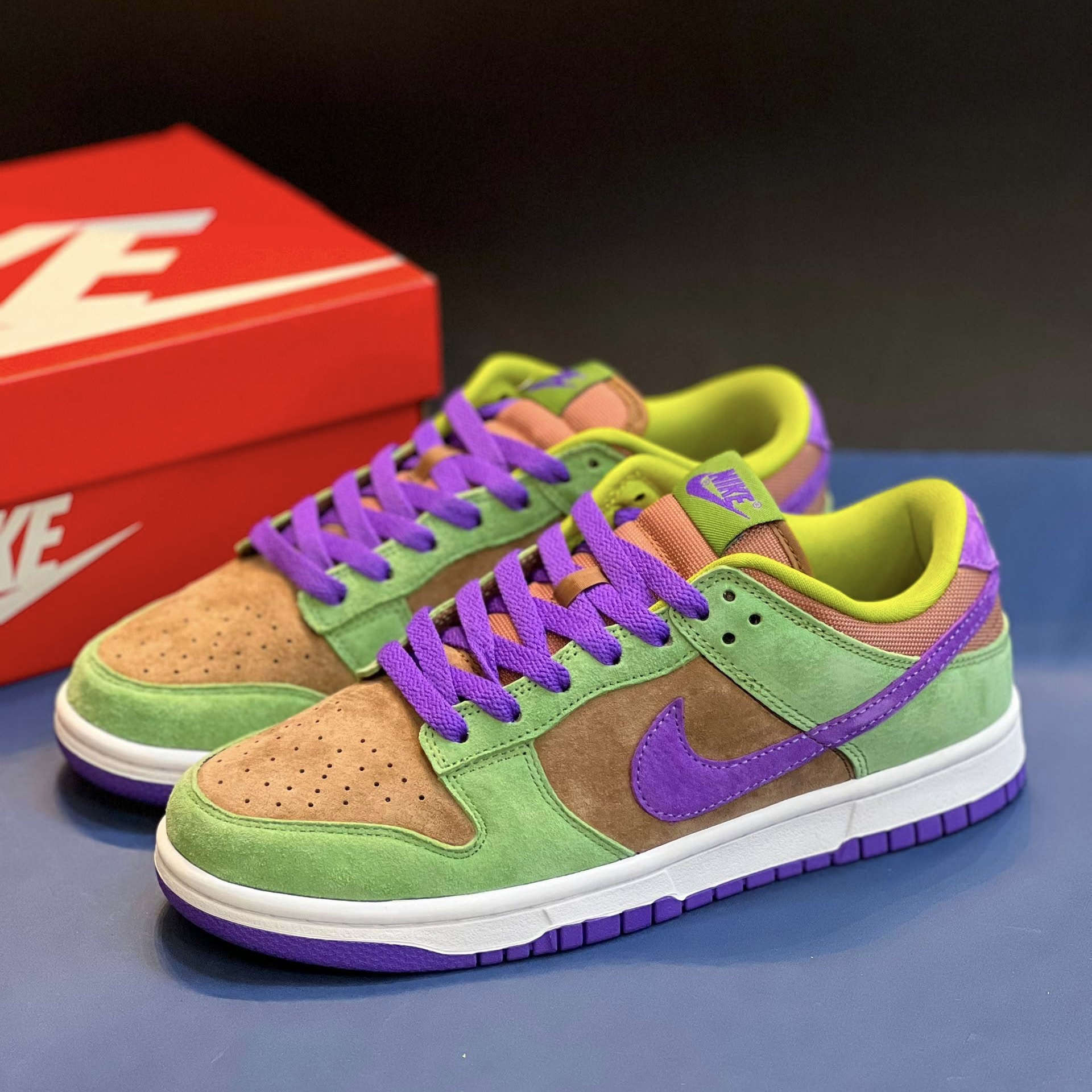 کفش کتونی مردانه نایک دانک لو اس پی وینیر Nike Dunk Low SP Veneer سبز بنفش