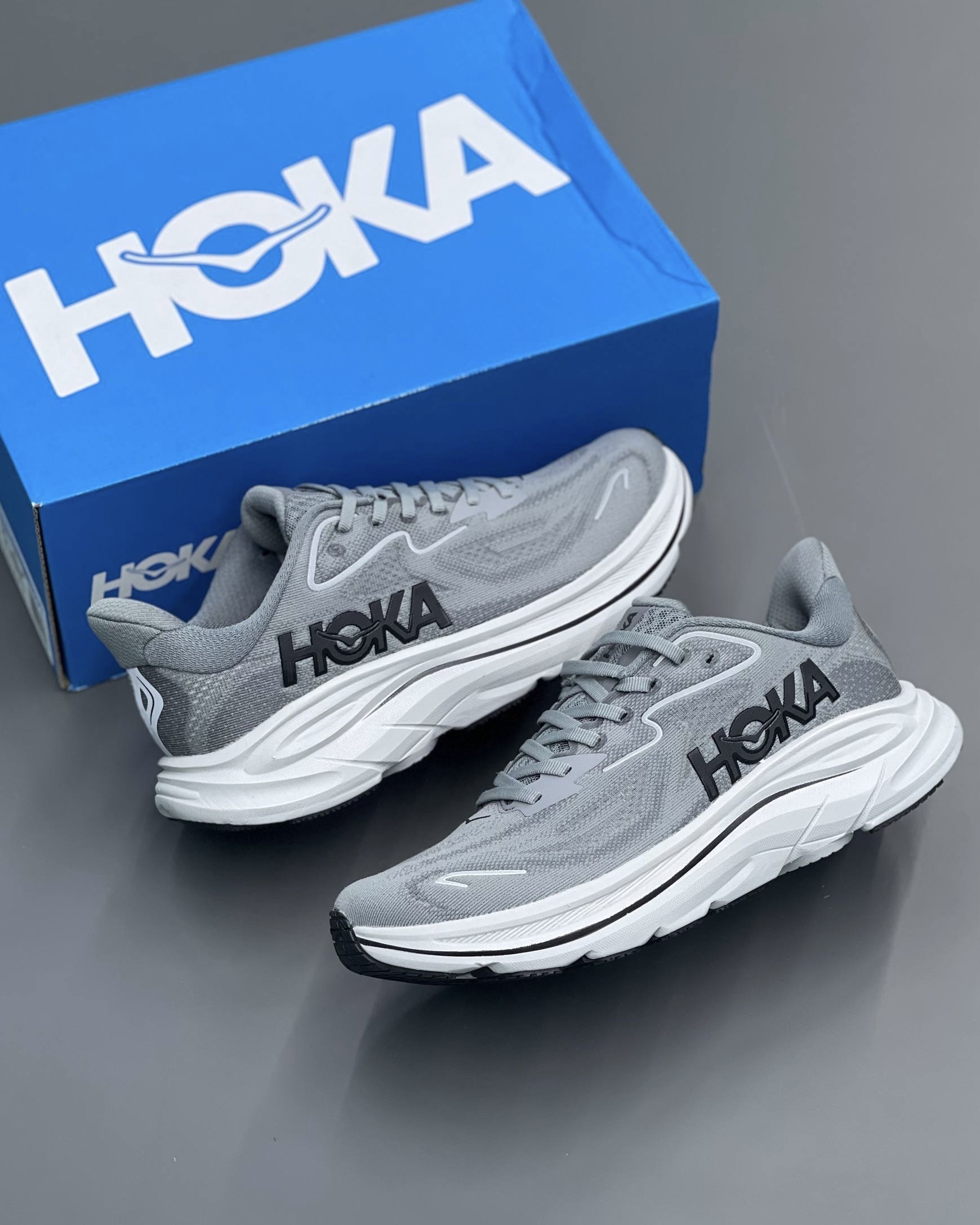 کفش کتونی مردانه هوکا کلیفتون 10 Hoka Clifton 10 Running Shoes طوسی