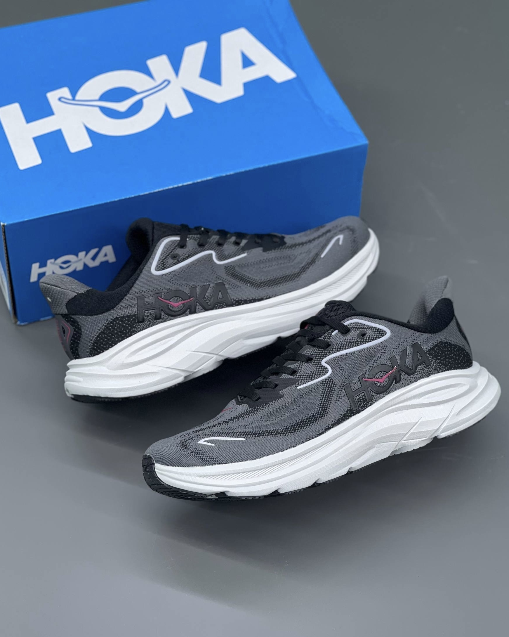 کفش کتونی مردانه هوکا کلیفتون 10 Hoka Clifton 10 Running Shoes طوسی مشکی