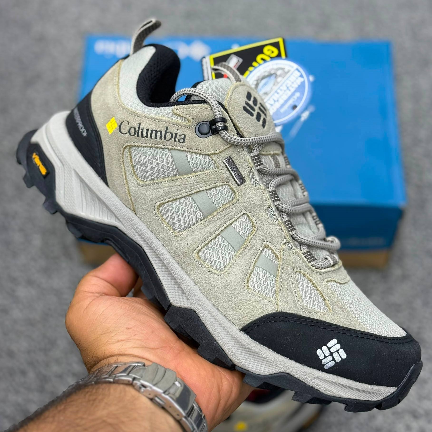 کفش کتونی کوهنوردی مردانه کلمبیا گورتکس ویبرام Columbia GORE-TEX Vibram Hiking Shoes طوسی