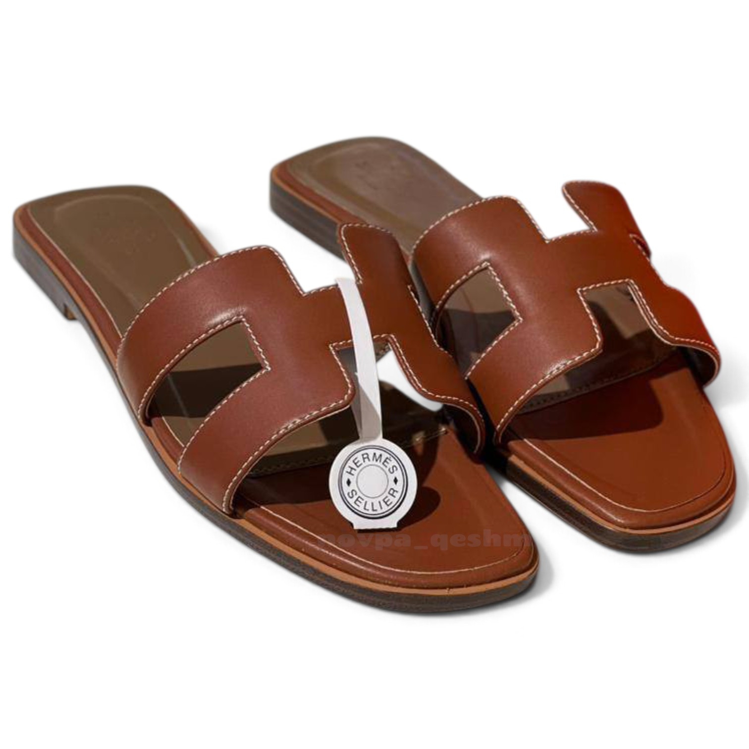 صندل زنانه هرمس اوران Hermès Oran Sandals قهوه ای