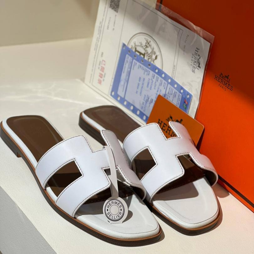 صندل زنانه هرمس اوران Hermès Oran Sandals سفید