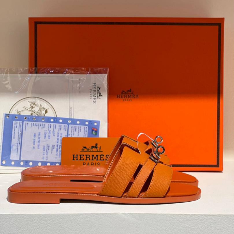 صندل زنانه هرمس کلی Hermès Kelly Sandals نارنجی