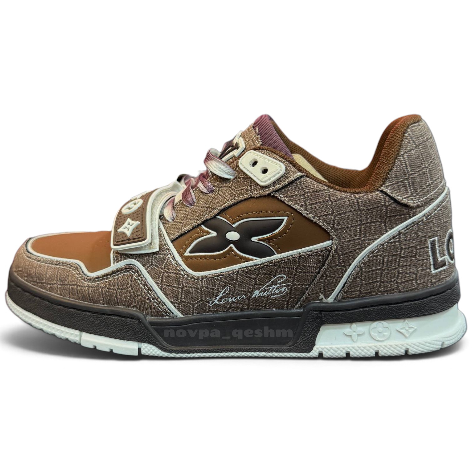 کفش کتونی مردانه لویی ویتون ال وی ترینر Louis Vuitton LV Trainer قهوه ای