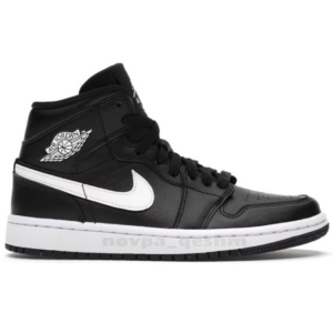کفش کتونی نایک ایر جردن 1 ساقدار مشکی سفید Nike Air Jordan 1 Black White